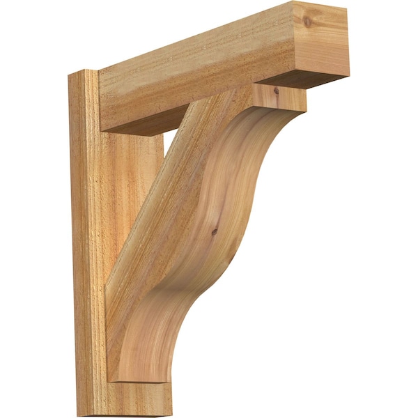 Ekena Millwork Funston Block Rough Sawn Outlooker, Western Red Cedar, 6"W x 22"D x 22"H OUT06X22X22FST05RWR - main